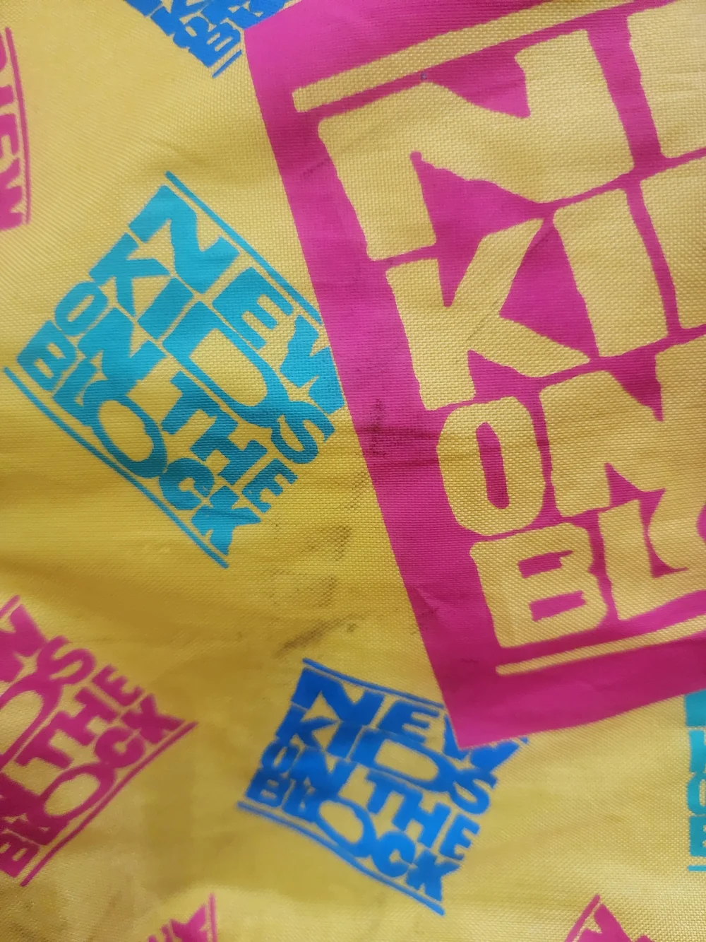 Vintage 1990 New Kids On The Block Overnight Travel Sleeping Bag Case Duffel Bag